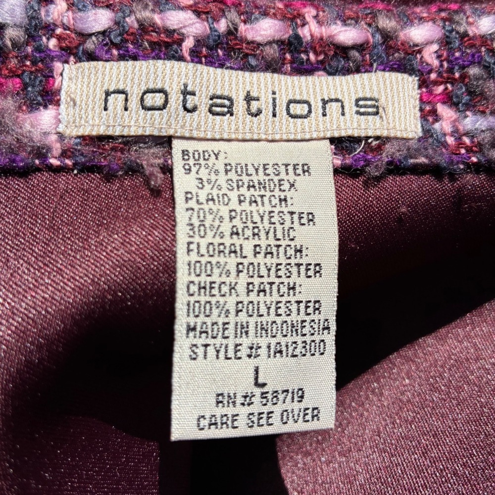 Vtg Notations Jacket Women Large Patchwork Embroi… - image 7